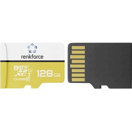 Renkforce RF-mSDXC-128GB microSDXC-kaart 128 GB Class 10, UHS-Class 1, UHS-I Incl. SD-adapter
