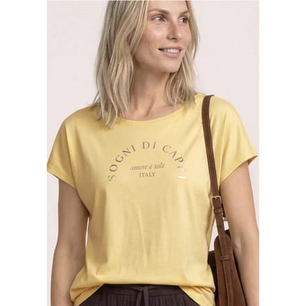 Shirt met ronde hals en losse schouders