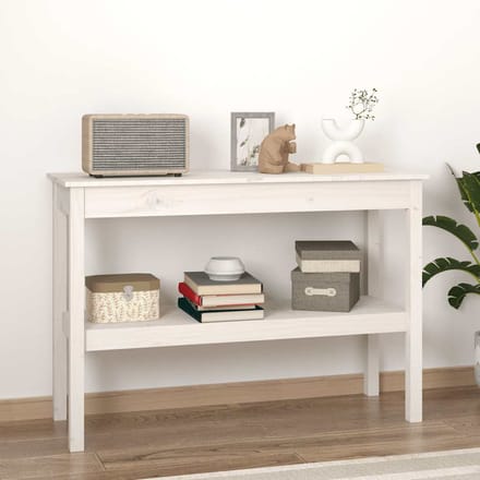 vidaXL - Wandtafel - 110x40x75 - cm - massief - grenenhout - wit