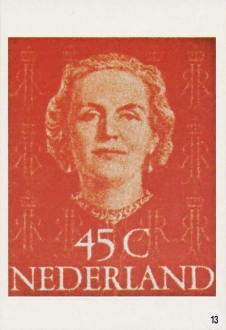 Briefkaart met afbeelding Koningin Juliana postzegel