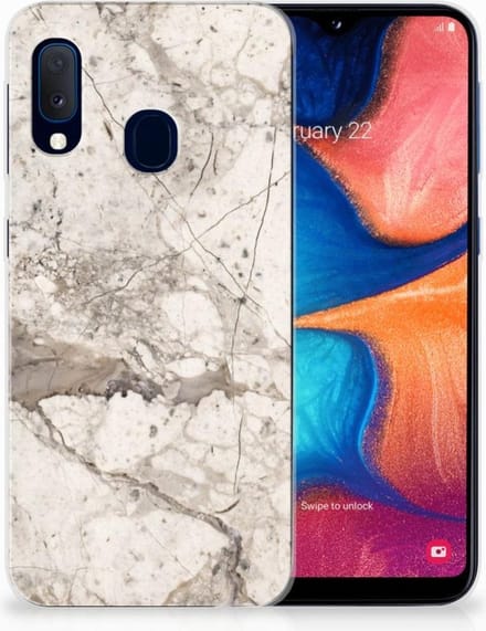Samsung Galaxy A20e TPU Siliconen Hoesje Marmer Beige