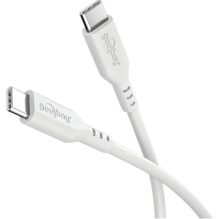 Goobay USB-C siliconen kabel | USB2.0 | PD 60W | wit | 1,5 meter