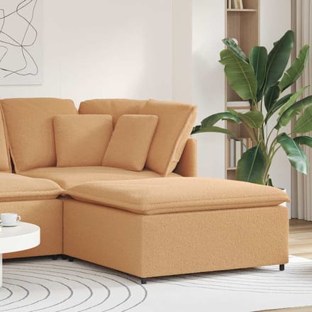 vidaXL Modulaire bank voetenbank module beige 100x100x48 cm