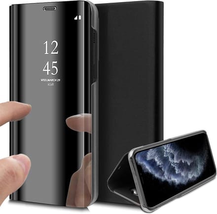 Hoesje geschikt voor iPhone 11 pro max - spiegel book case cover zwart