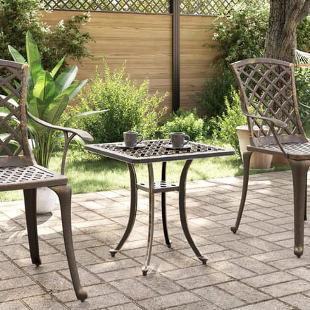 vidaXL - Tuintafel - 53x53x53 - cm - gietaluminium - bronskleurig