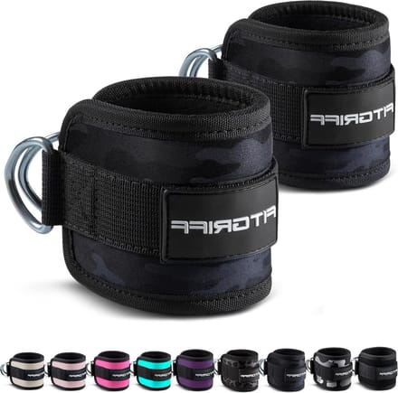 Ankle Straps for Cable Machines - Padded Ankle Cuffs for Gym Workout - Kickback Exercise for Women and Men