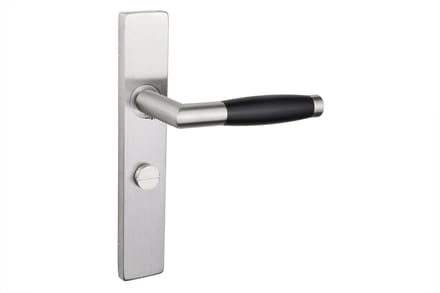Lavuzo deurkruk Ascoli RVS met rechthoekig schild WC63/8 badkamersluiting | Per set