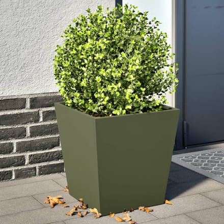 vidaXL - Plantenbakken - 2 - st - 40x40x40 - cm - staal - olijfgroen