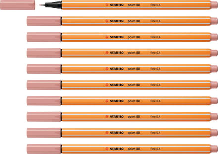STABILO point 88 - Premium Fineliner - Fine 0,4 mm – Oudroze – Doos 10 stuks