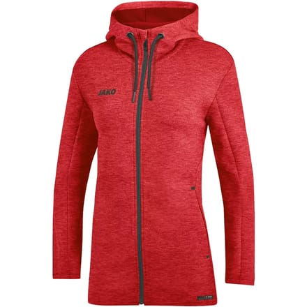 Jako Premium Basics Jas Met Kap Dames - Rood Gemeleerd | Maat: 34