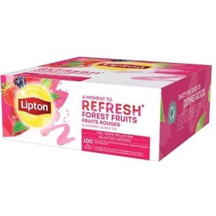 Lipton Feel Good Selection Zwarte thee bosvruchten - Pak 100 zakjes x 1,6 gram