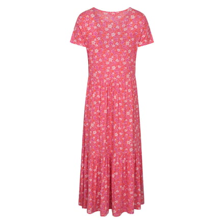 Mountain Warehouse Dames Sardinië Bloemen Gelaagd Jurk (Heldere Roze)