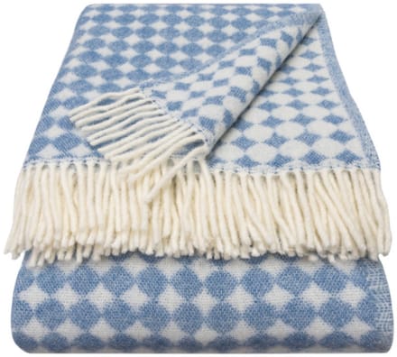 WOOOL Luxury Plaid - SPOTS (Blue Jay) - 150x183cm - 100% Wol