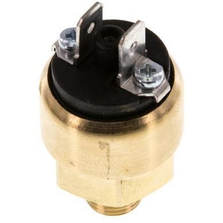 1 tot 10bar NC Messing Drukschakelaar G1/8'' 42VAC/DC Platte Stekker - PSL-B-N-1-10-C-FP