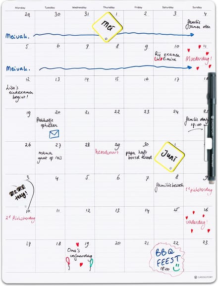 GreenStory - Sticky Whiteboard - Planbord Maandplanner - 2 maanden