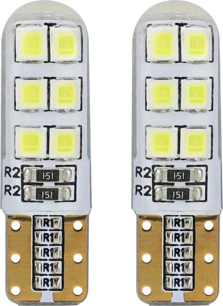 T10 - 2835 - 12 SMD - Wit - 12V - 2 stuks