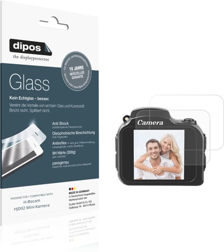 dipos – 2x Matte Pantserfolie geschikt voor H-Bocam HJD02 Mini-Kamera | 9H Screenprotector