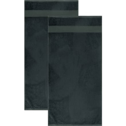 LIVARNO Set van 2 bamboe handdoeken 50 x 100 cm (Marineblauw)