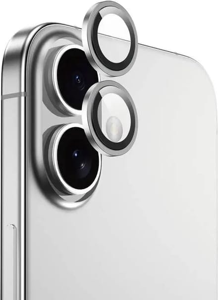 Individuele Ring Cover Camera Lens Protector Geschikt voor: iPhone 16 Plus - HD Heldere Bubble Free Bescherming (Zilver)