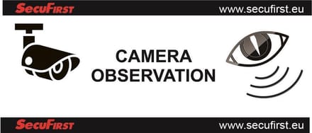 SecuFirst 850001 Raamsticker waarschuwing camerabewaking - 2 stuks