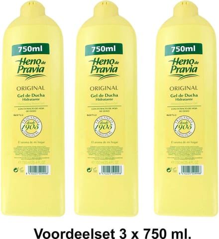 Heno de Pravia - 650 ml - Douchegel - 3 st - Voordeelverpakking