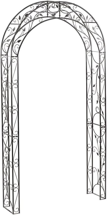 Rozenboog - Tuinboog - Romantische Tuin - Elegant Nostalgisch Design - 236 cm - Grijs/Zwart