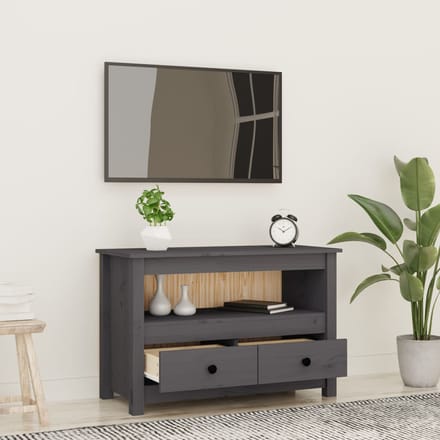 vidaXL - Tv-meubel - 79x35x52 - cm - massief - grenenhout - grijs