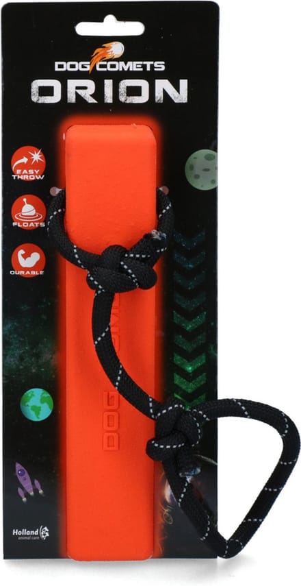 Dog Comets Orion Dummy - 20 x 4 x 4 cm - Hondenspeelgoed - Apporteerspeelgoed - Drijvend - Oranje