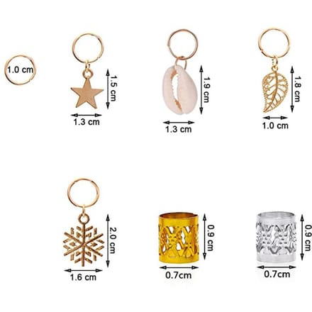 80 stuks Haar Sieraden Ringen Clips Aluminium Dreadlocks Verstelbare Metalen Manchetten Kralen Vlechten Haar Decoraties white