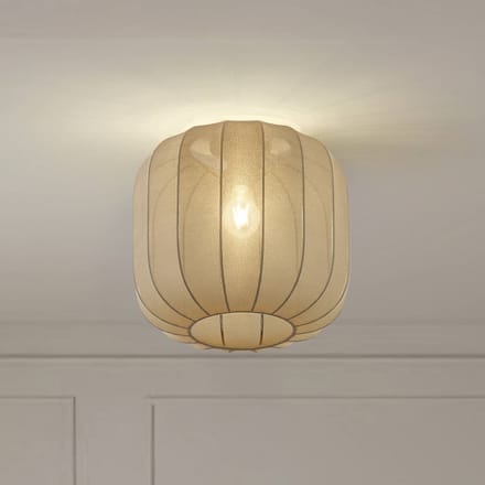 Lindby - plafondlamp - 1licht - Stof - H: 32 cm - E27 - grijs