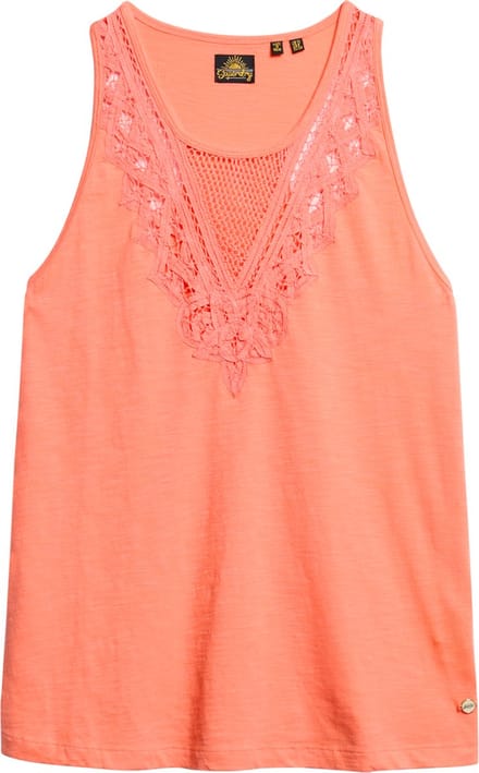 Superdry JERSEY LACE VEST Dames Top - Maat XL