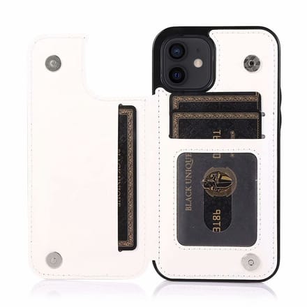 Hoesje geschikt voor iPhone 16e - Backcover - Pasjeshouder - Portemonnee - Kunstleer - Wit