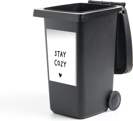 Container sticker Engelse quote Stay cozy met een hartje - 40x60 cm - Kliko sticker