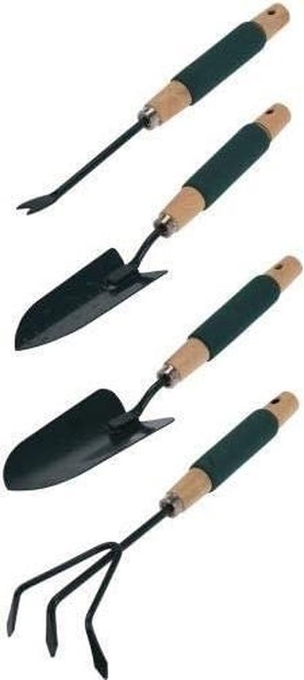 Pro Garden Tuingereedschapsset 27 Cm Staal/hout Groen 4-stuks