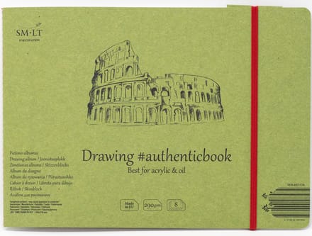 SMLT schilderalbum acryl- en olieverf wit 24,5x17,6cm 290gr 8 vel.