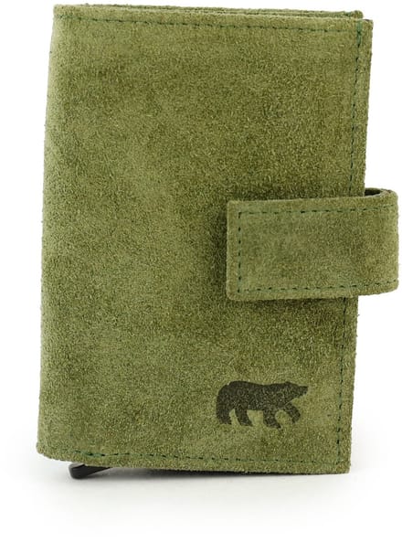 Bear Design Elsie Suede Leren Creditcardhouder / Pasjeshouder / Portemonnee - Mosgroen