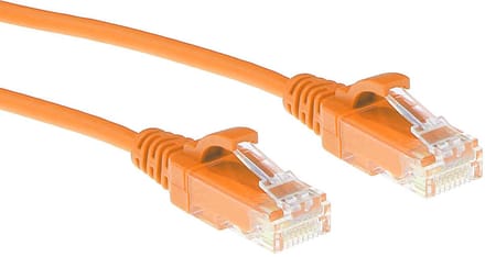 ACT Oranje 0,5 meter LSZH U/UTP CAT6 datacenter slimline patchkabel snagless met RJ45 connectoren DC9100