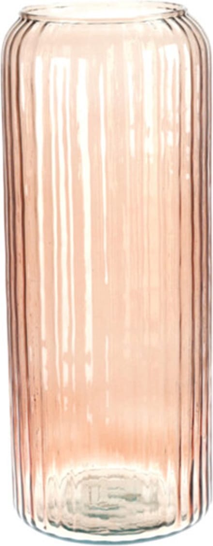 Excellent Houseware glazen vaas / bloemen vazen - roze - 15 x 37 cm