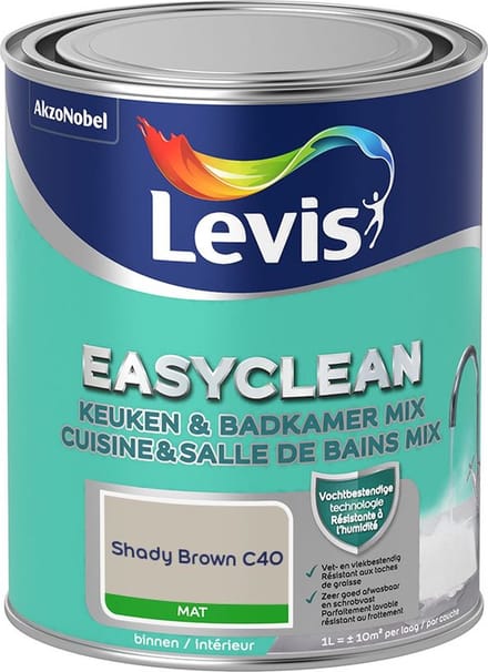 Levis - Easyclean Keuken & Badkamer Mix - Shady Brown C40 - Mengverf - 1 L