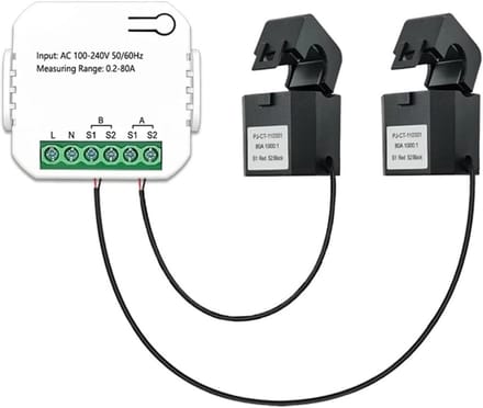 Energieverbruiksmeter - Slimme Meter - Stroomverbruik Monitoren - Bidirectionele Meting - Compact Formaat - Wit