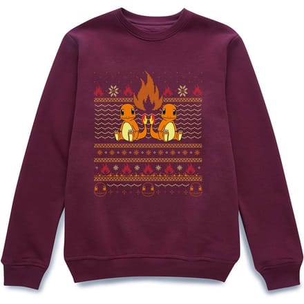 Pokémon Merry Litmas Unisex Christmas Jumper - Burgundy - S
