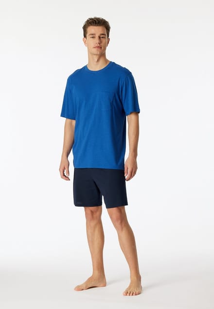 Schiesser - Comfort Essentials – Pyjama – 181155 – Indigo - Maat M