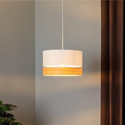 Euluna Levo hanglamp, Ø 40 cm, essenhout/ecru