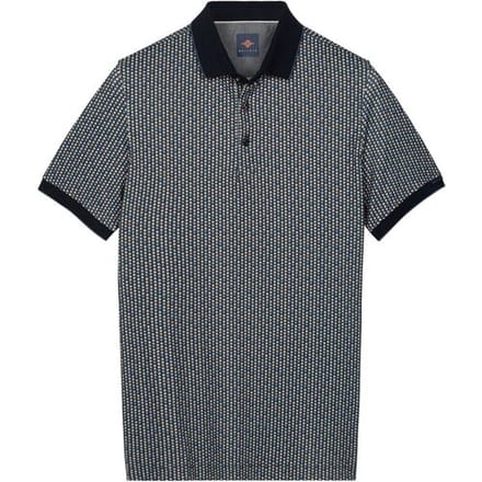 Baileys Polo Allover 3D Abstract Pattern Indigo Blauw / male