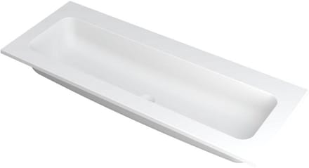 INK Faktor Wastafel Polystone Centraal Zonder Kraangat - 1200x450x15 mm - Mat Wit