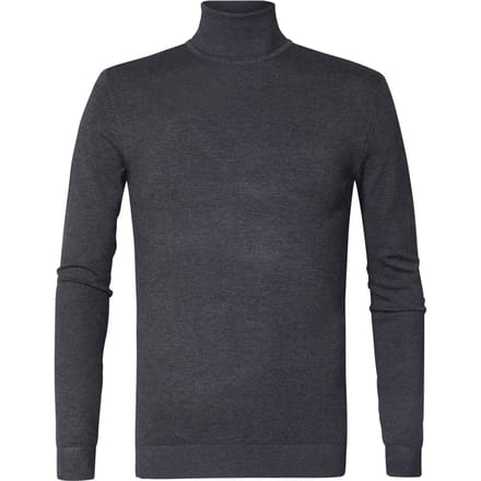 Petrol Industries Heren Coltrui - Ribgebreide Trui - Essentials Collection - Pullover - Truien - Zwart - Maat M
