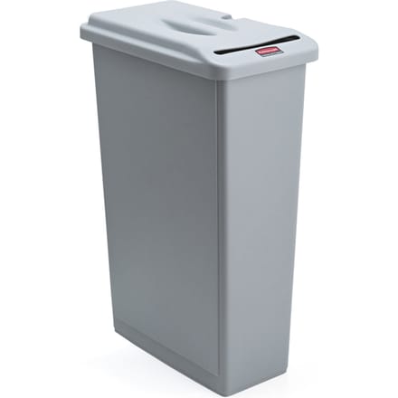 Rubbermaid afvalbak Slim Jim Confidential, met deksel met gleuf, B 508 x D 279 x H 762 mm, 87 l, polyetheen, lichtgrijs