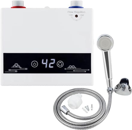 Directe Waterverwarmer - Elektrische Boiler - Direct Warm Water - Compact Ontwerp - 16.7x14.3x7.5cm - Met Douche