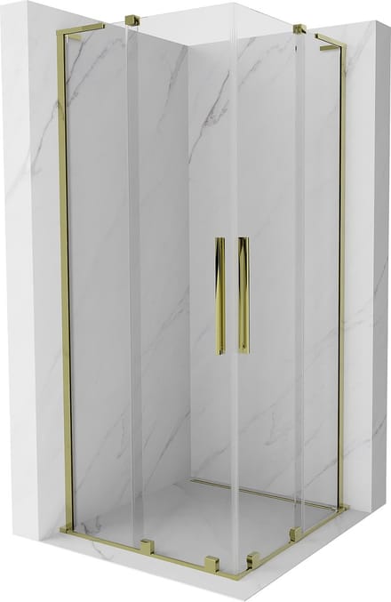 Mexen Velar L Duo schuifdouchecabine 80 x 80 , transparant, goud - 871-080-080-02-03-50