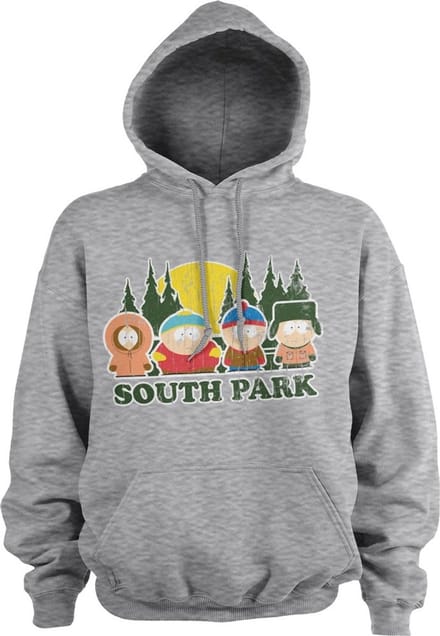 South Park Hoodie in distressed-look, heather-grijs